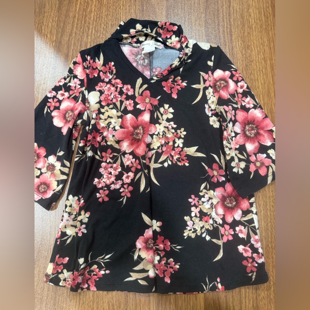 Banana Lemon Girls 3T Chic Floral Mid Bell Sleeve Tunic/Dress